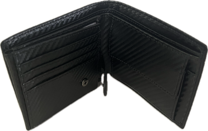 Billetera formal con estilo fibra de carbono.